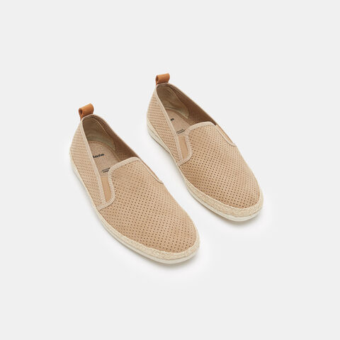 Zapatillas de verano de hombre de tela, Beige Zapatillas de verano de hombre de tela, Beige